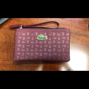Lacoste large red/wine wristlet